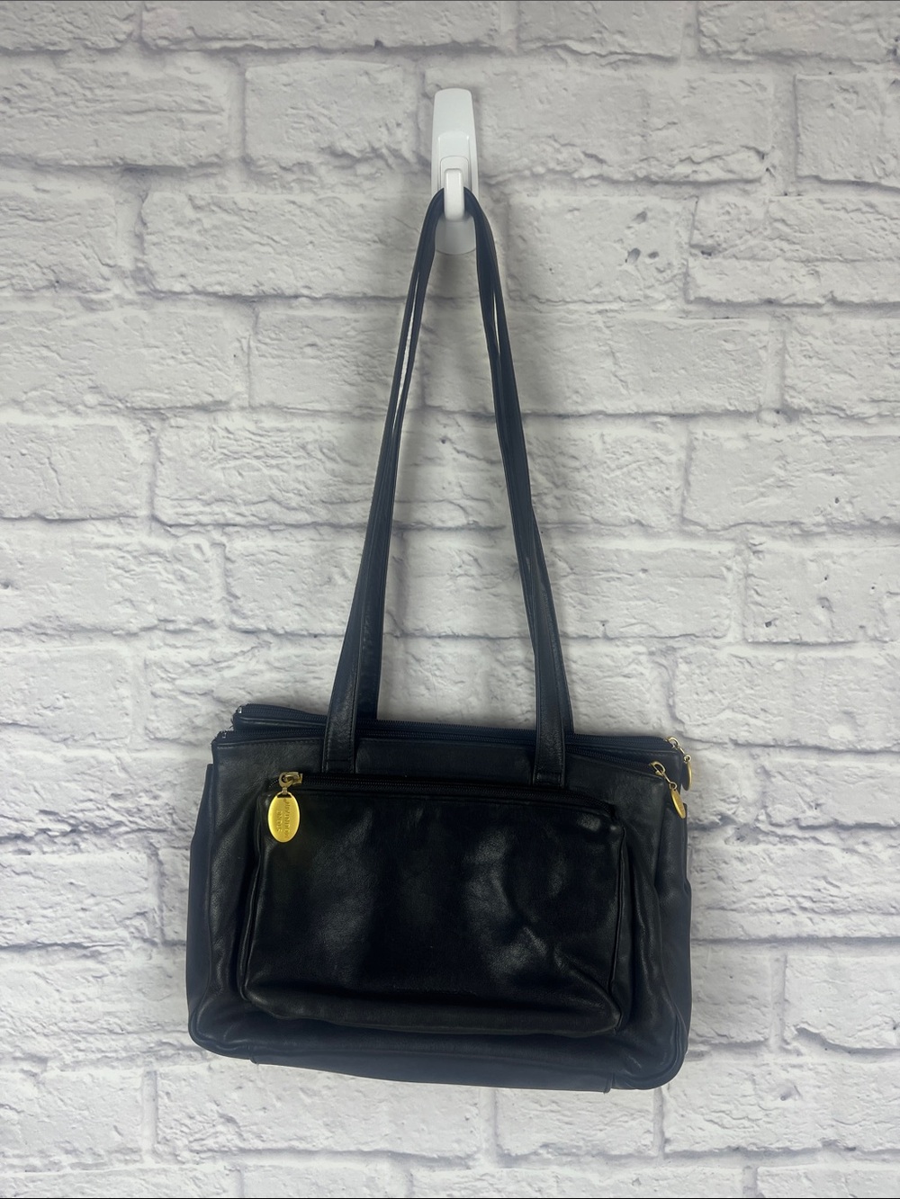 Stone Mountain Black Faux Leather Shoulder Bag Purse